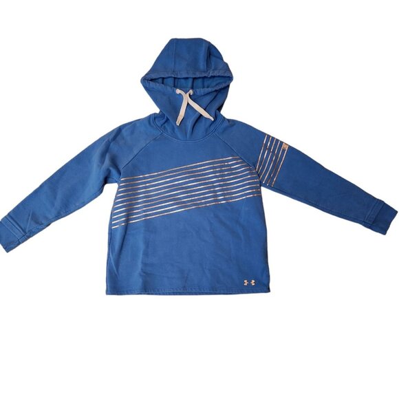 Under‎ Armour Threadborne Hoodie Loose Fit Heat Gear Womens Medium Blue - Picture 1 of 12